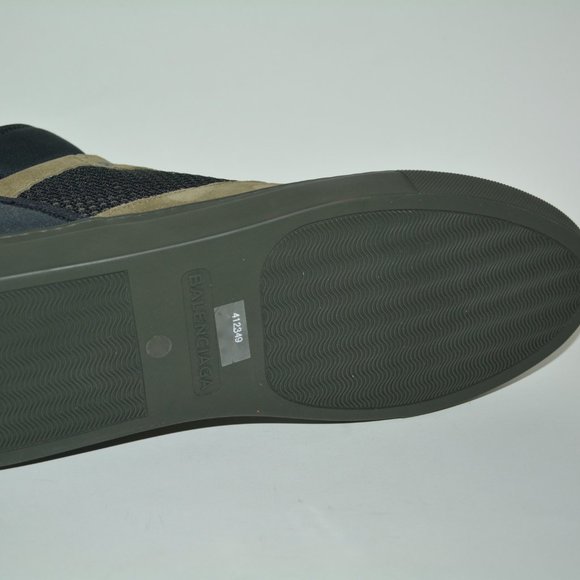 NWT BALENCIAGA MENS NEOPRENE STRAP HITOP SUEDE LEATHER SNEAKERS US 14 EU 47 - Picture 8 of 11